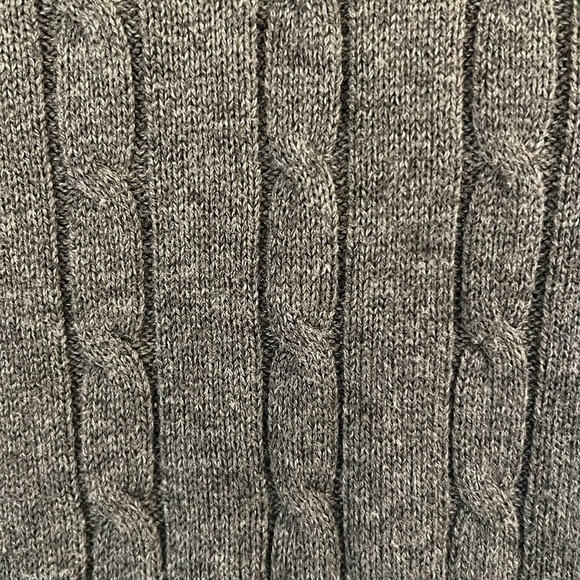 Vintage Y2K IZOD 100% Cotton Cable Knit Sweater Vest Heather Gray V-Neck Medium - Picture 3 of 8